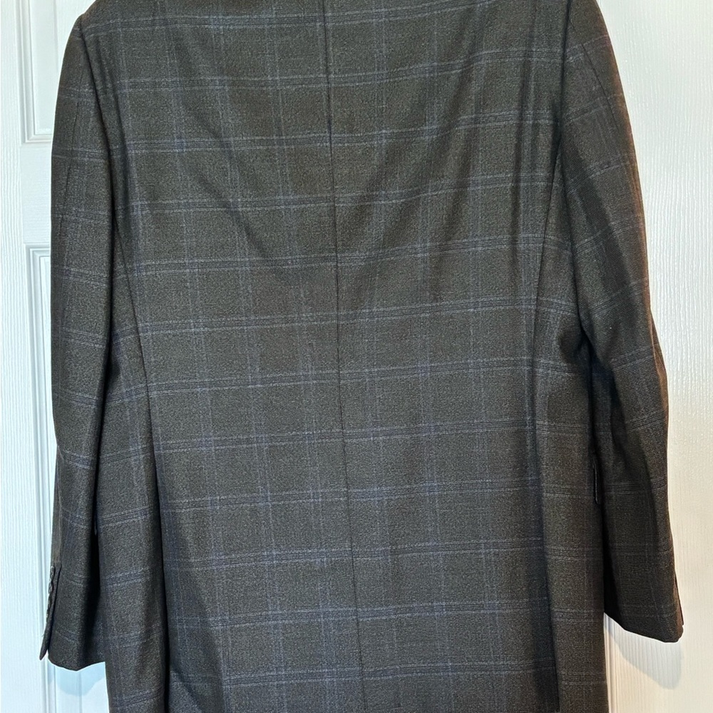 Ermenegildo Zegna Green Blue Windowpane Check Wool Sport Coat Eu 54 US 44 - Picture 10 of 12